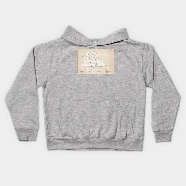 Alexander Hamilton United States Revenue Cutter - SD Kids Hoodie by SPJE Illustration Photography